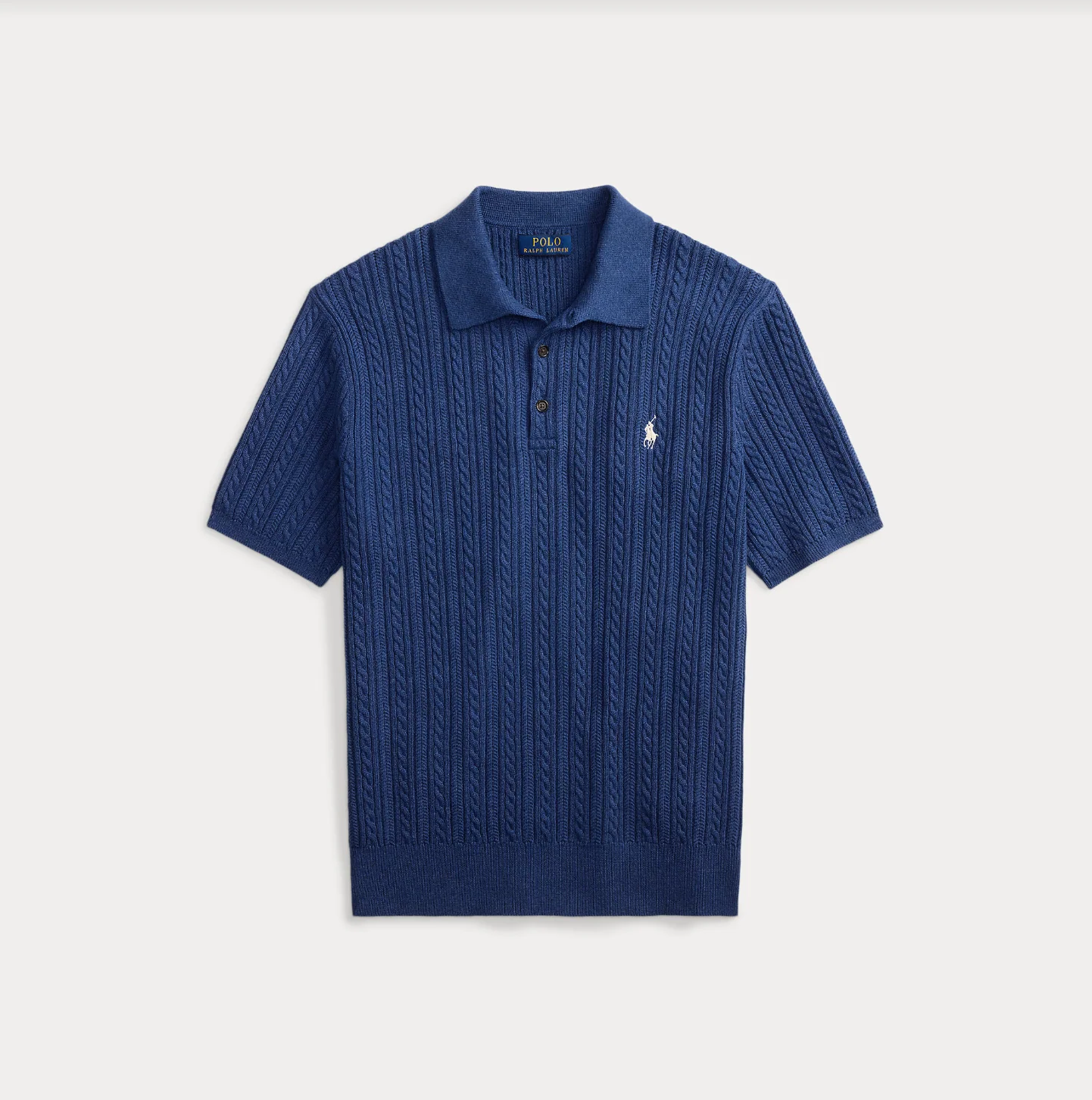CABLE-KNIT COTTON POLO SWEATER - Image 6