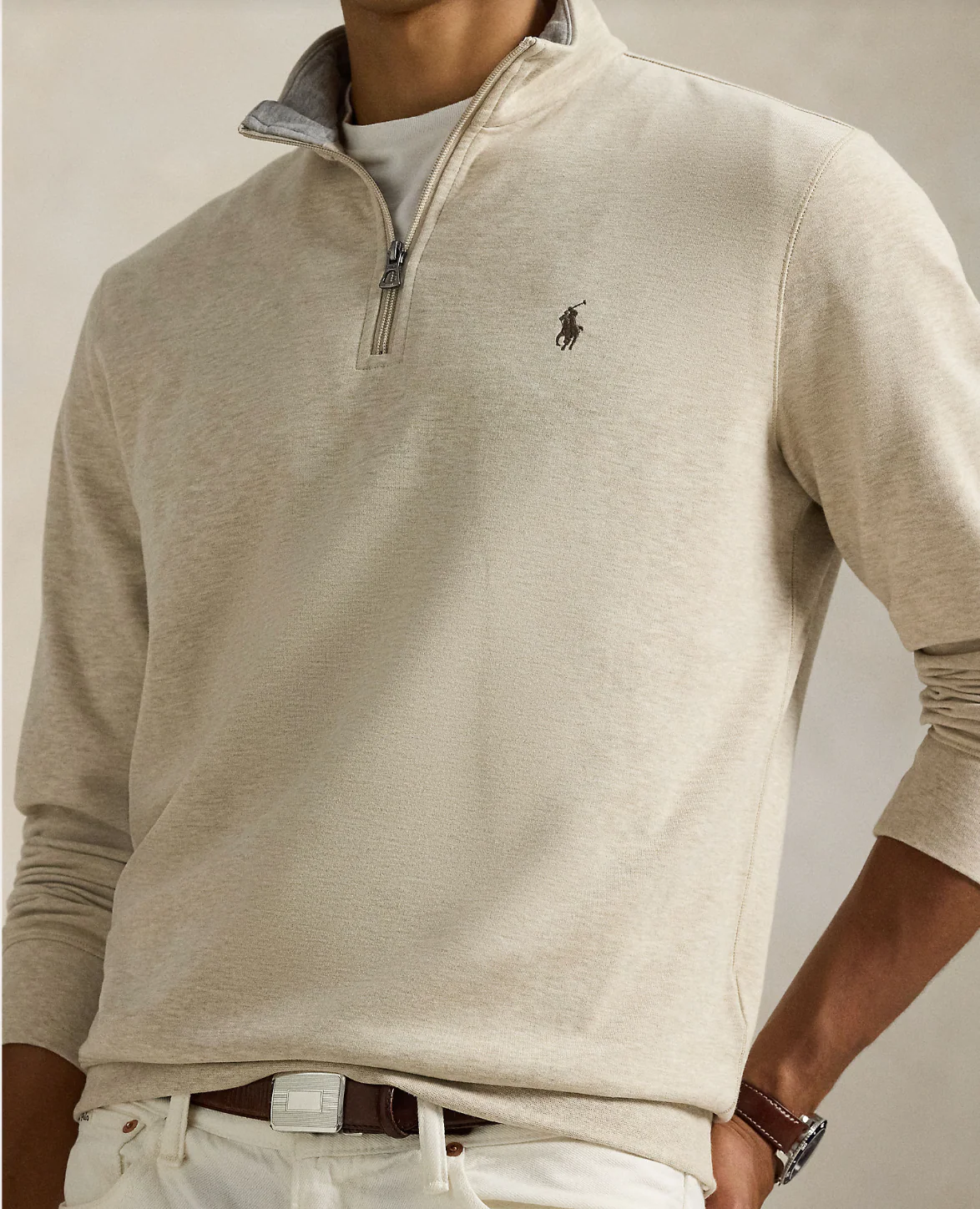 LUXURY JERSEY QUARTER-ZIP PULLOVER - Image 4