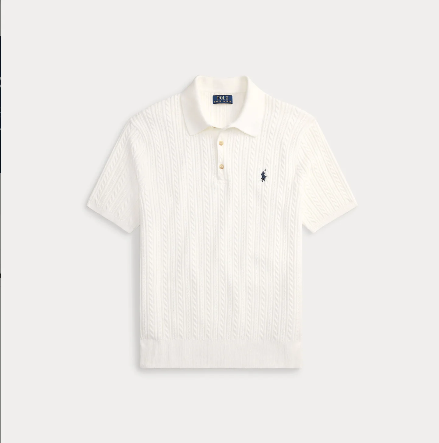 CABLE-KNIT COTTON POLO SWEATER - Image 5