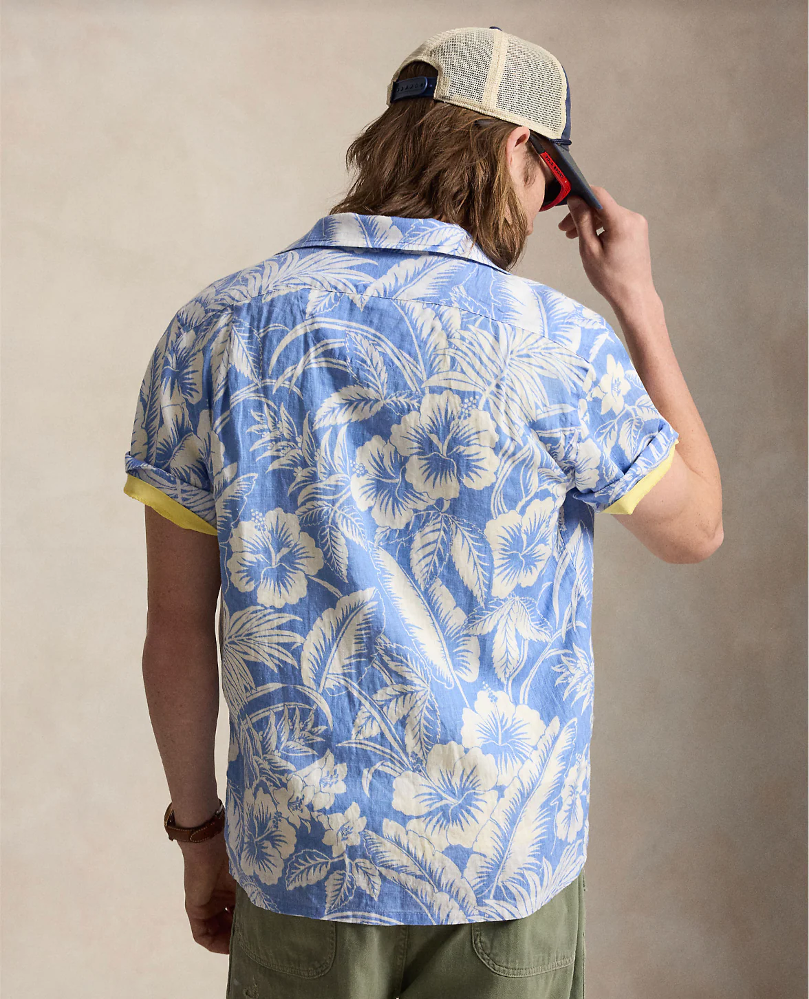 CLASSIC FIT TROPICAL-PRINT LINEN SHIRT - Image 3