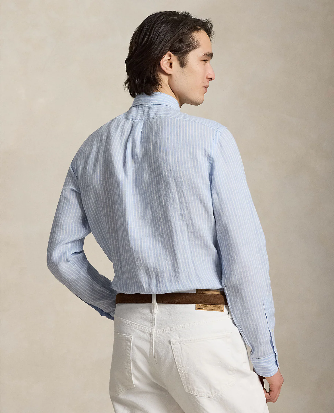 CUSTOM FIT STRIPED LINEN SHIRT - Image 3