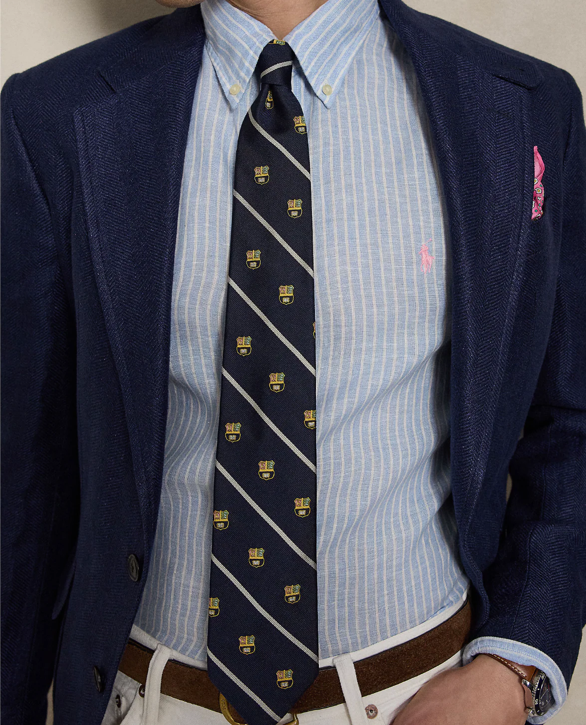 CUSTOM FIT STRIPED LINEN SHIRT - Image 4