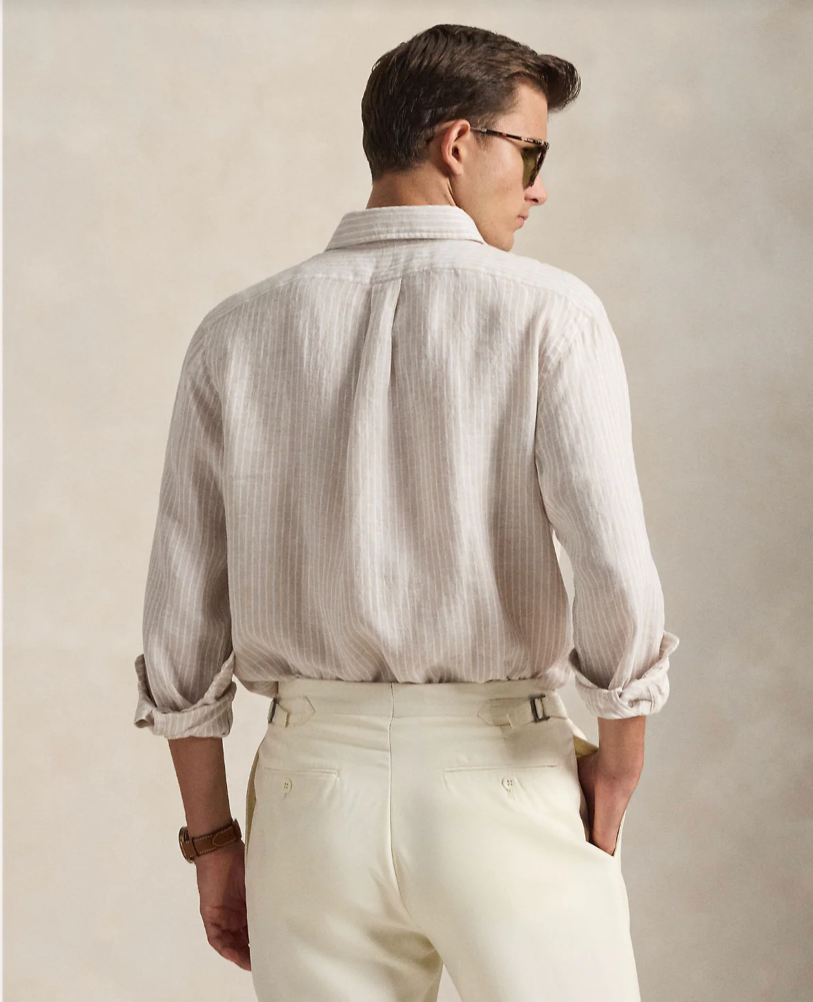 CUSTOM FIT STRIPED LINEN SHIRT - Image 3