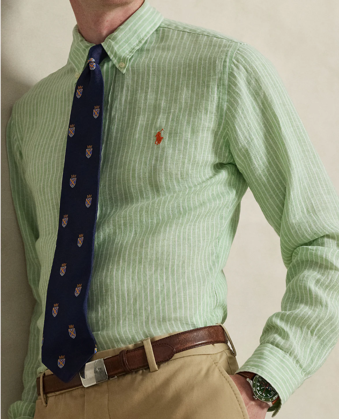 CUSTOM FIT STRIPED LINEN SHIRT - Image 3