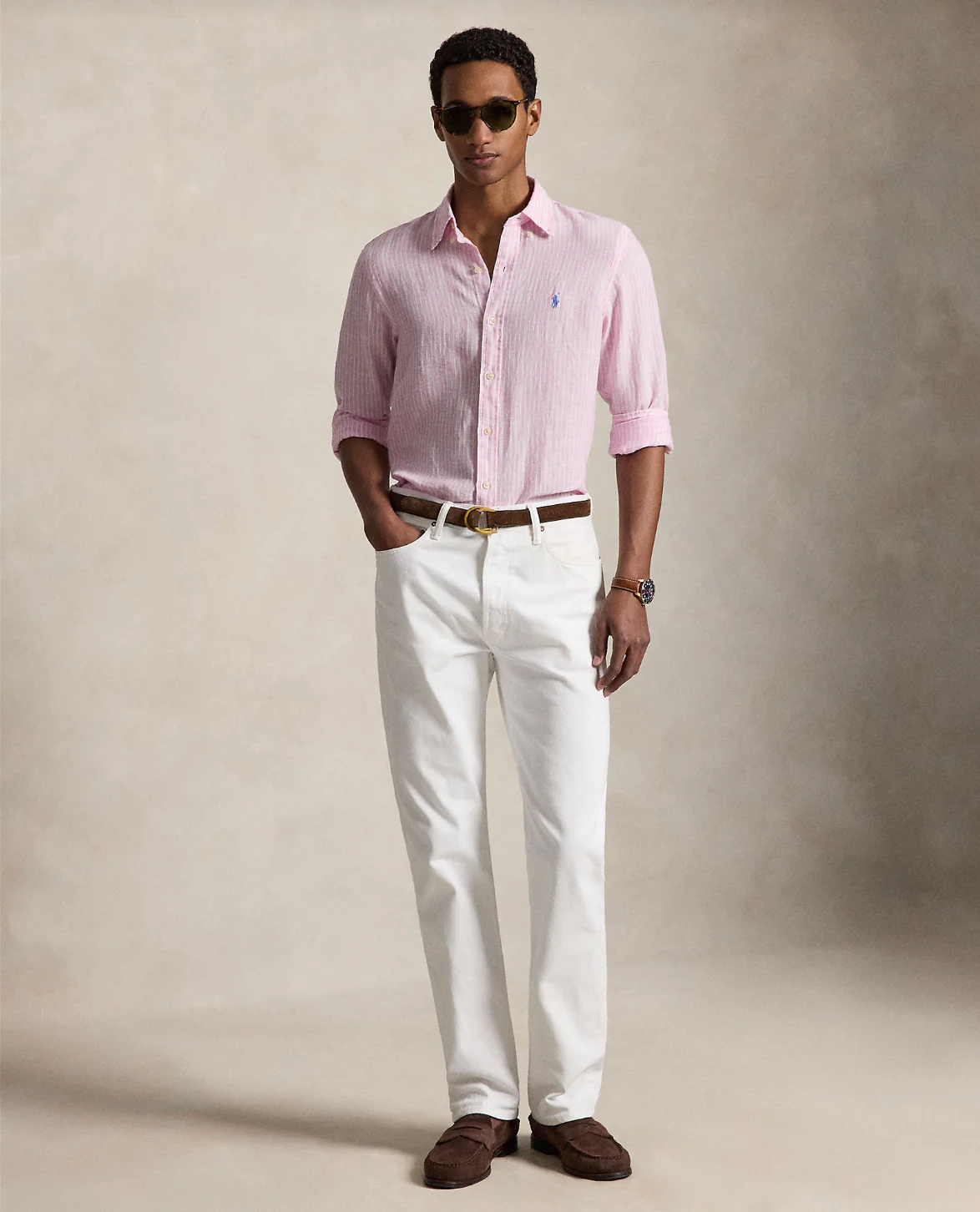 CUSTOM FIT STRIPED LINEN SHIRT - Image 2