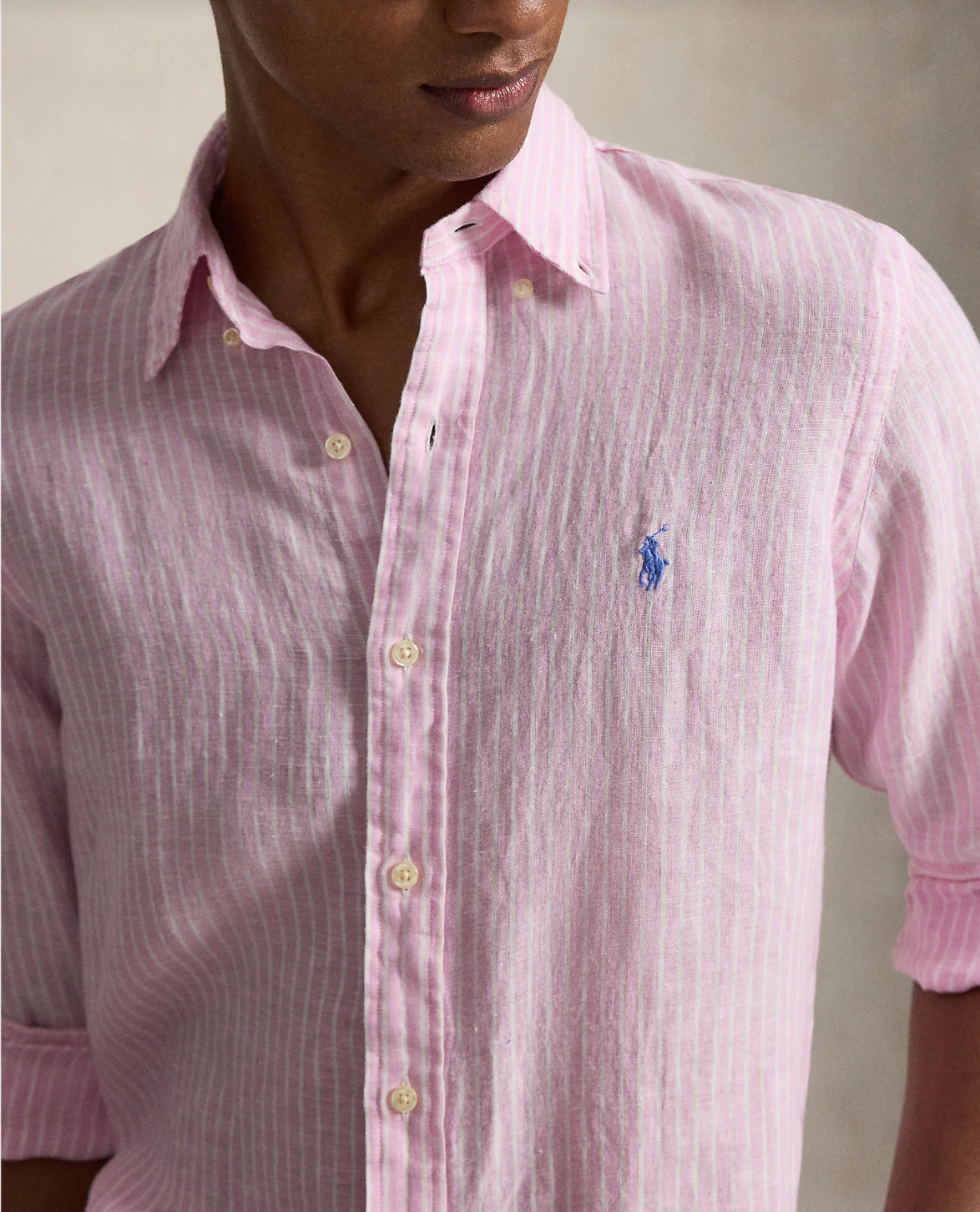 CUSTOM FIT STRIPED LINEN SHIRT - Image 5