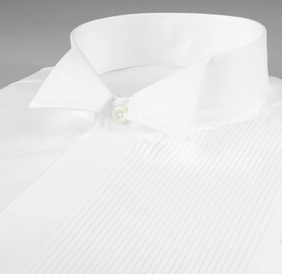 Fitted Body Tuxedo Shirt With Wing Collar - Image 3