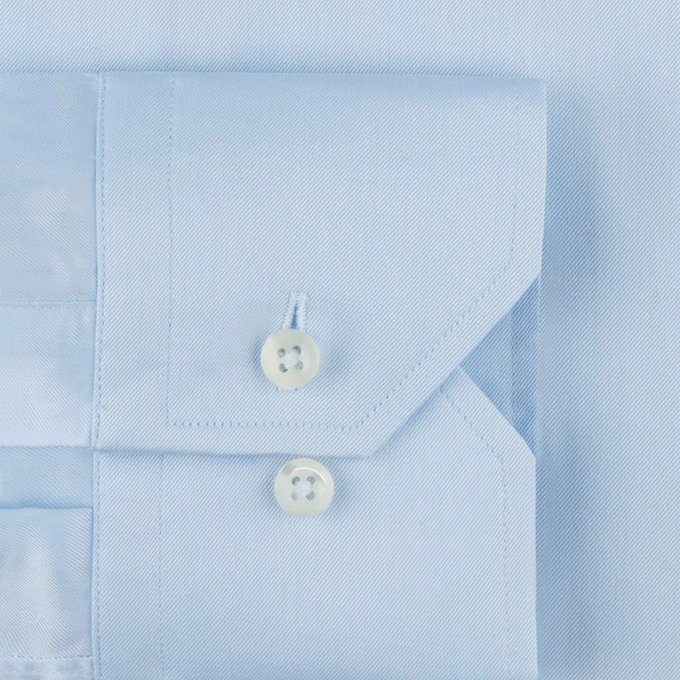 Light Blue Fitted Body Shirt In Superior Twill - Image 3