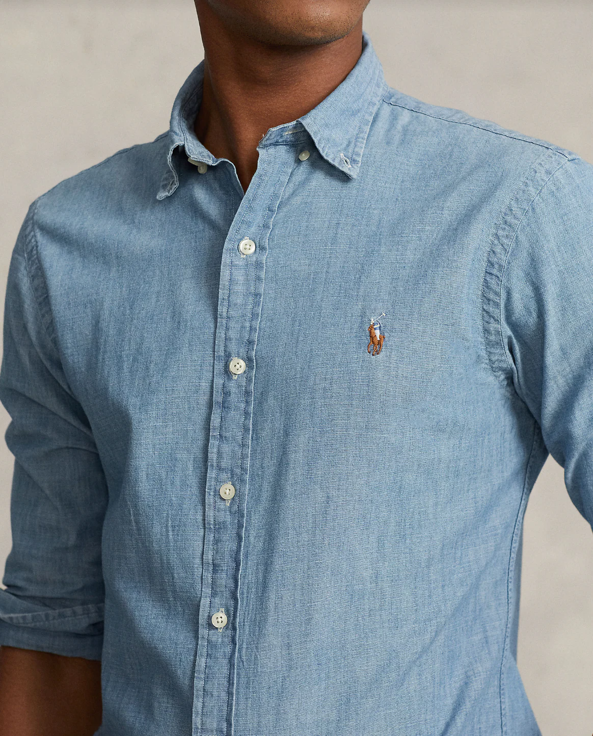 Slim Fit Chambray Shirt - Image 5