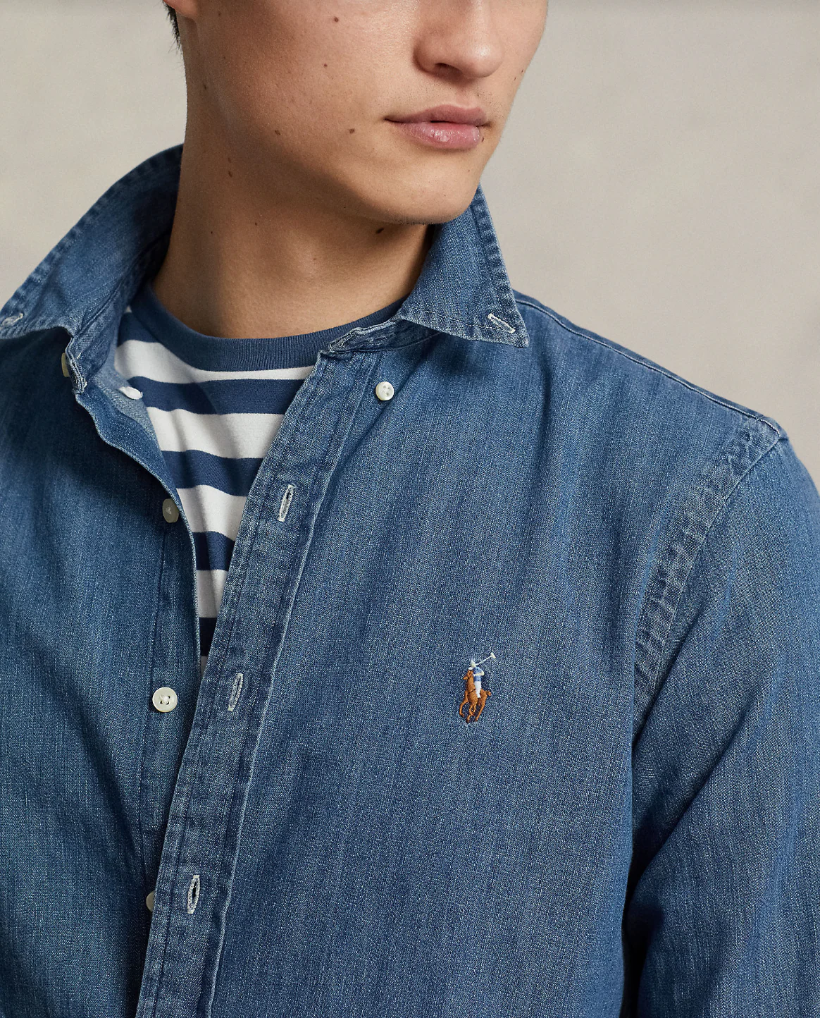 Slim Fit Denim Shirt - Image 5