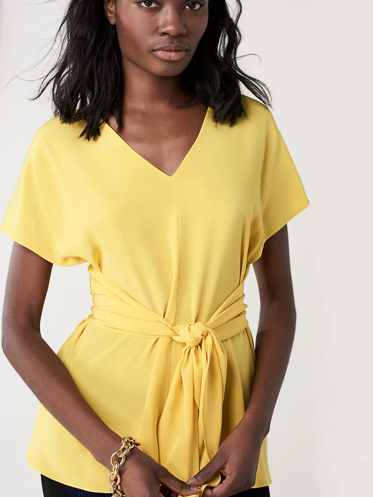 Lizzie Silk Waist Tie Top - Image 3