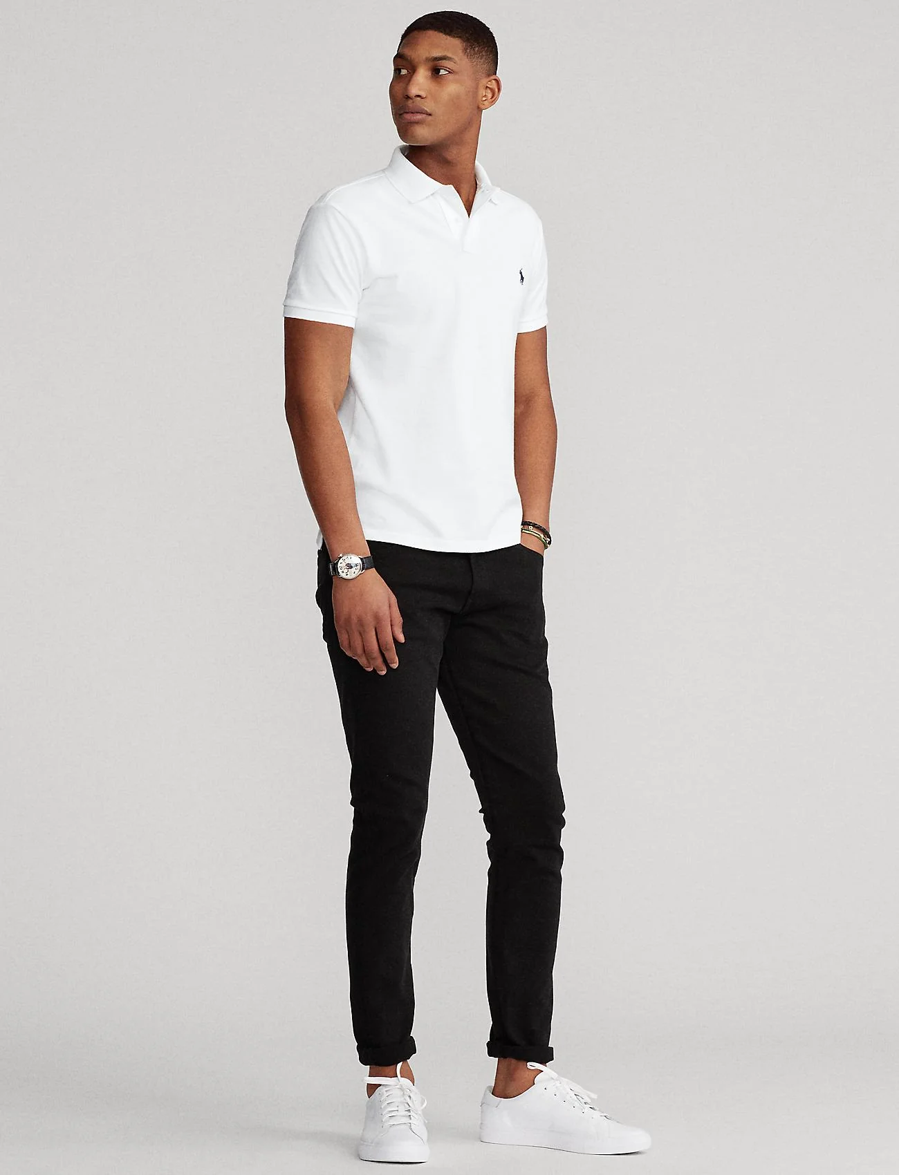 Slim Fit Mesh Polo Shirt - Image 4