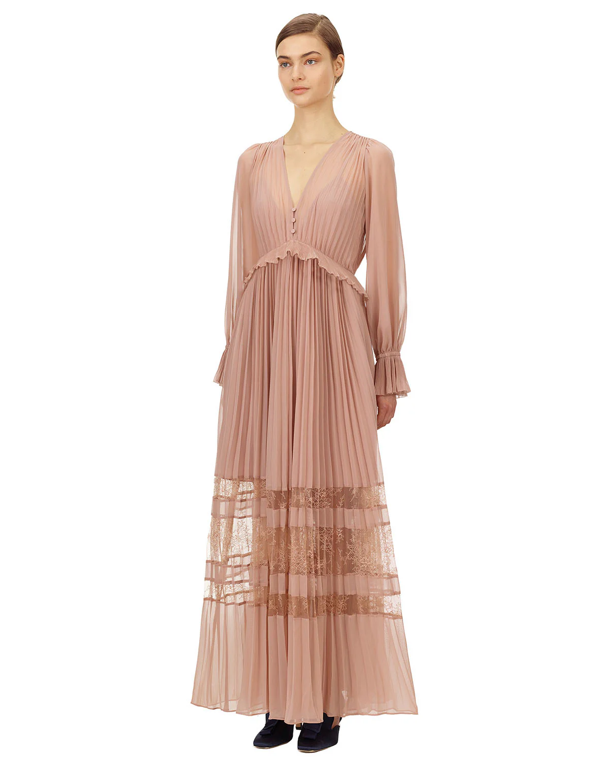 Chiffon Lace Maxi Dress - Image 2