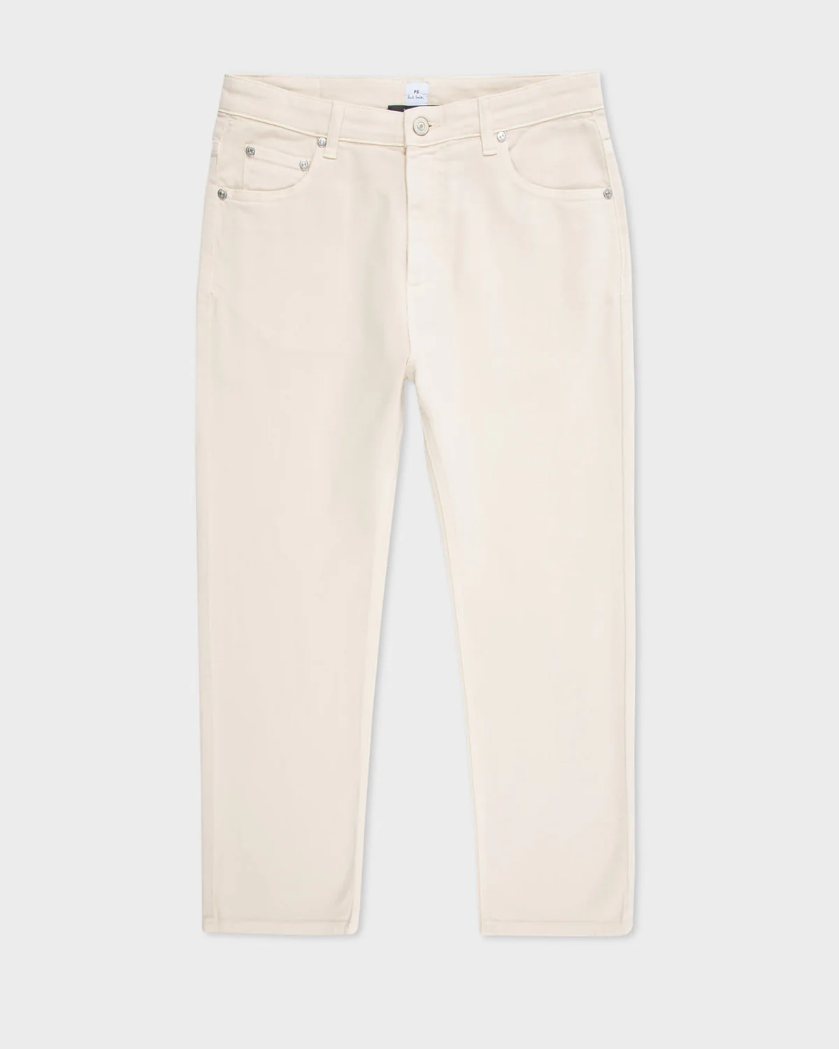 Women's Cream Straight Leg Cropped Jeans - Image 2