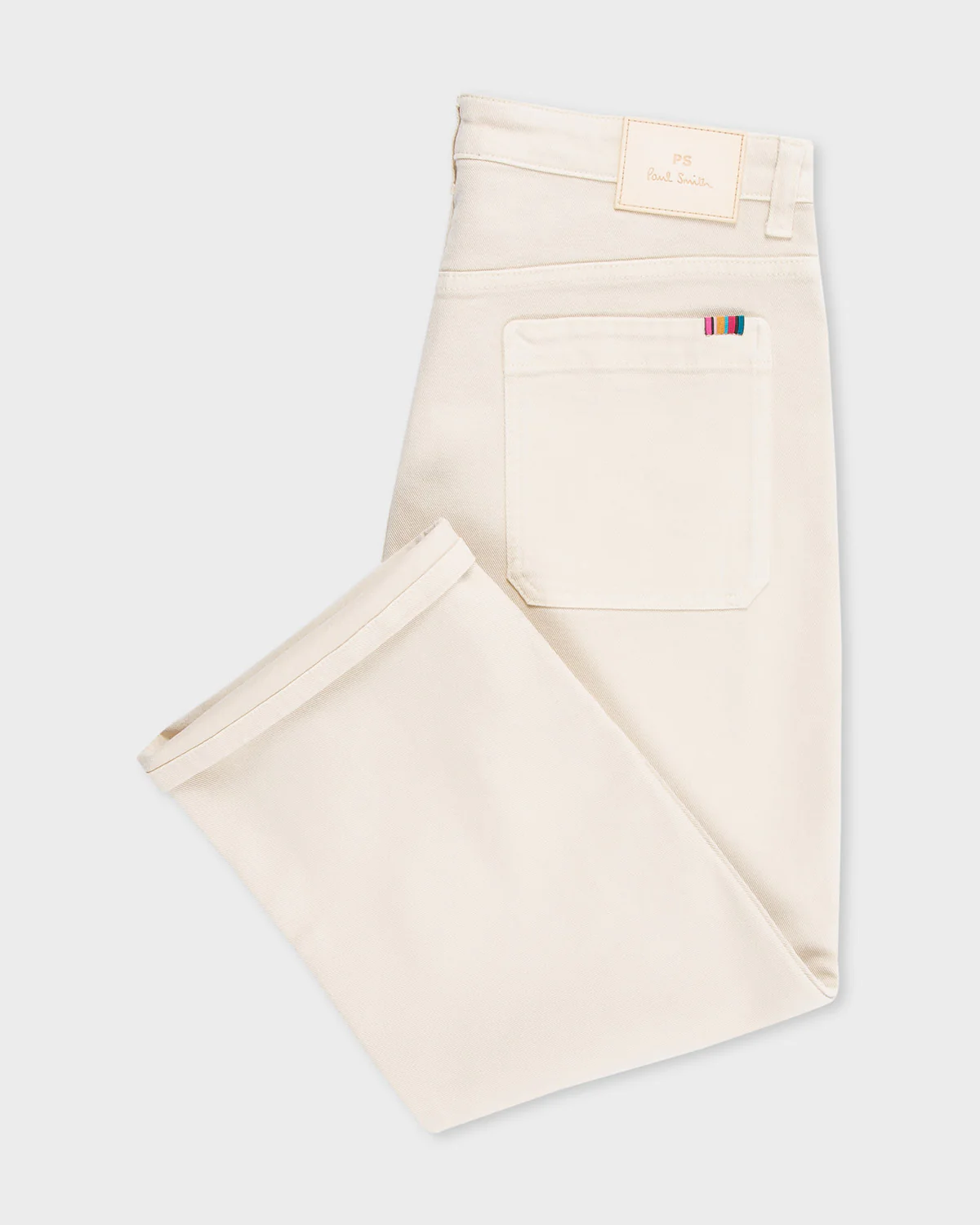 Women's Cream Straight Leg Cropped Jeans - Image 3