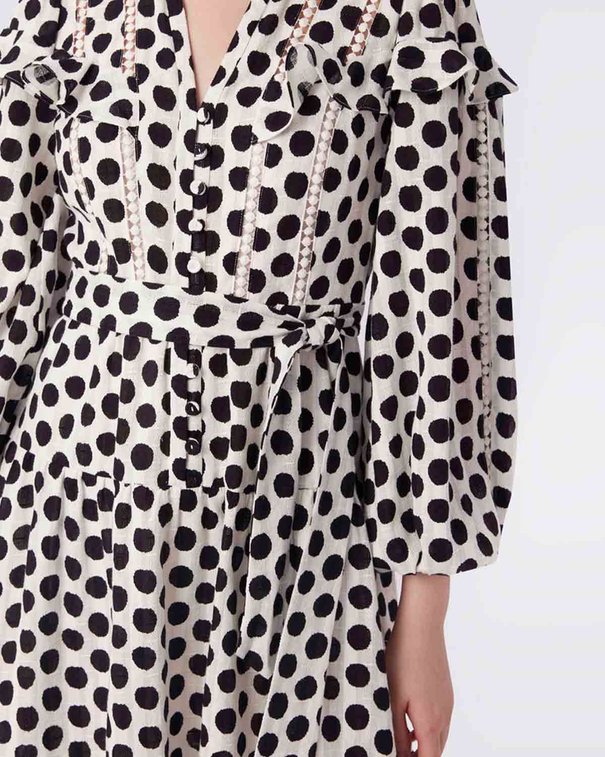 Chicago Cotton Dobby Tiered Midi Dress - Image 3