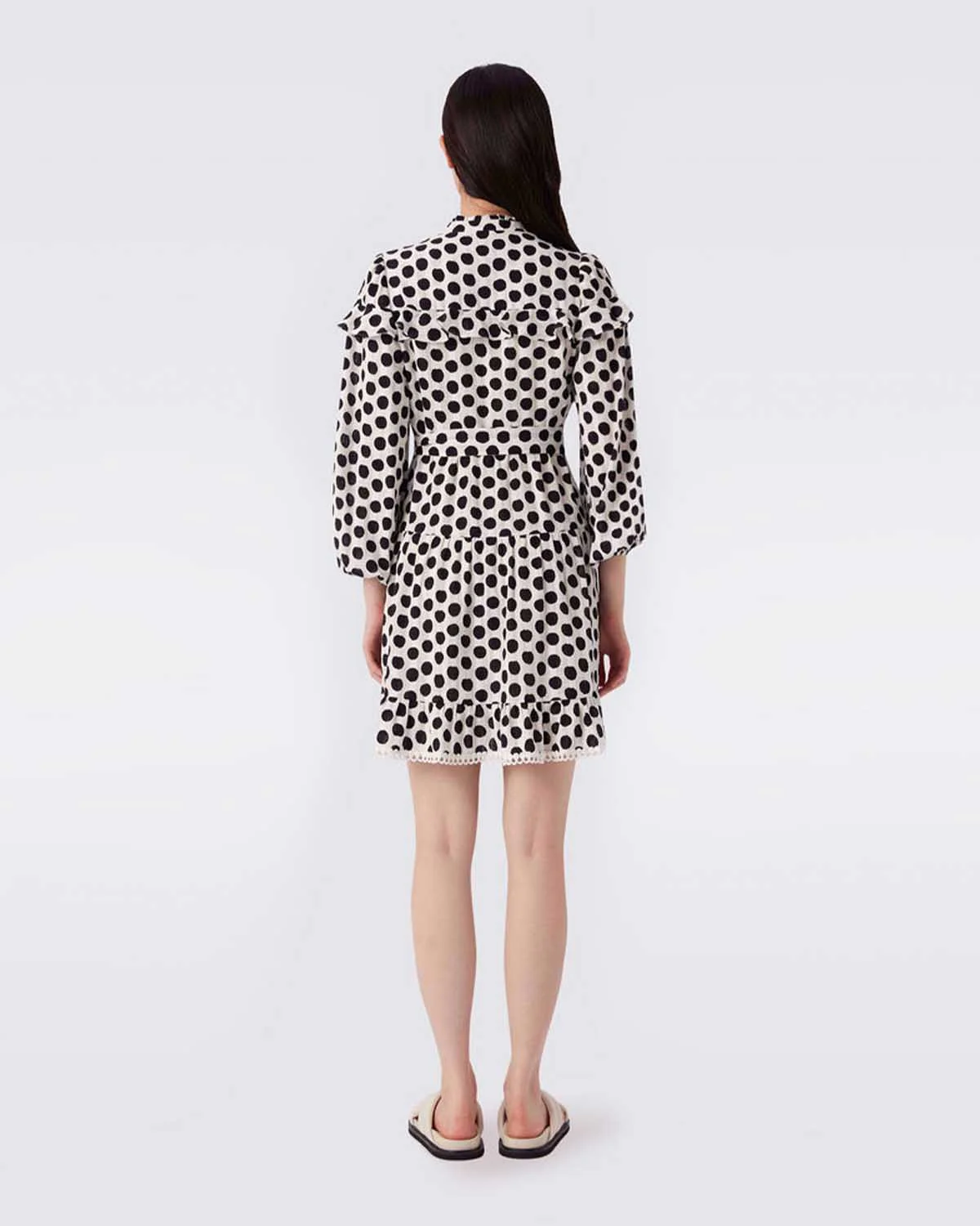 Chicago Cotton Dobby Tiered Midi Dress - Image 4