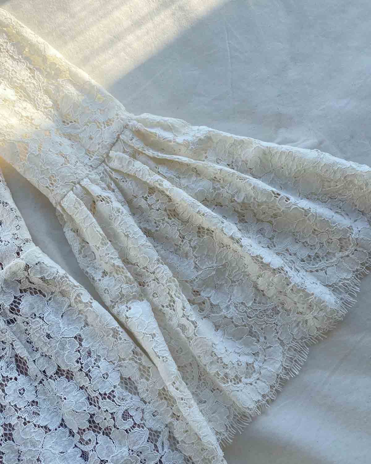 Ivory Cotton Lace Midi Dress - Image 4