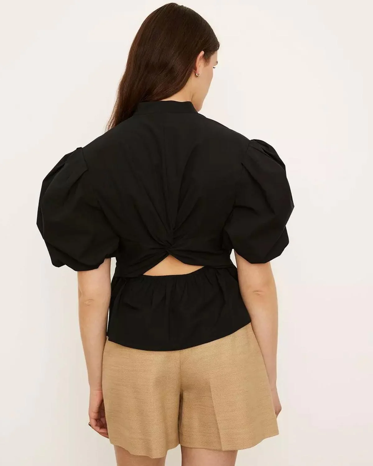 Draped Puff Sleeve Blouse - Image 3