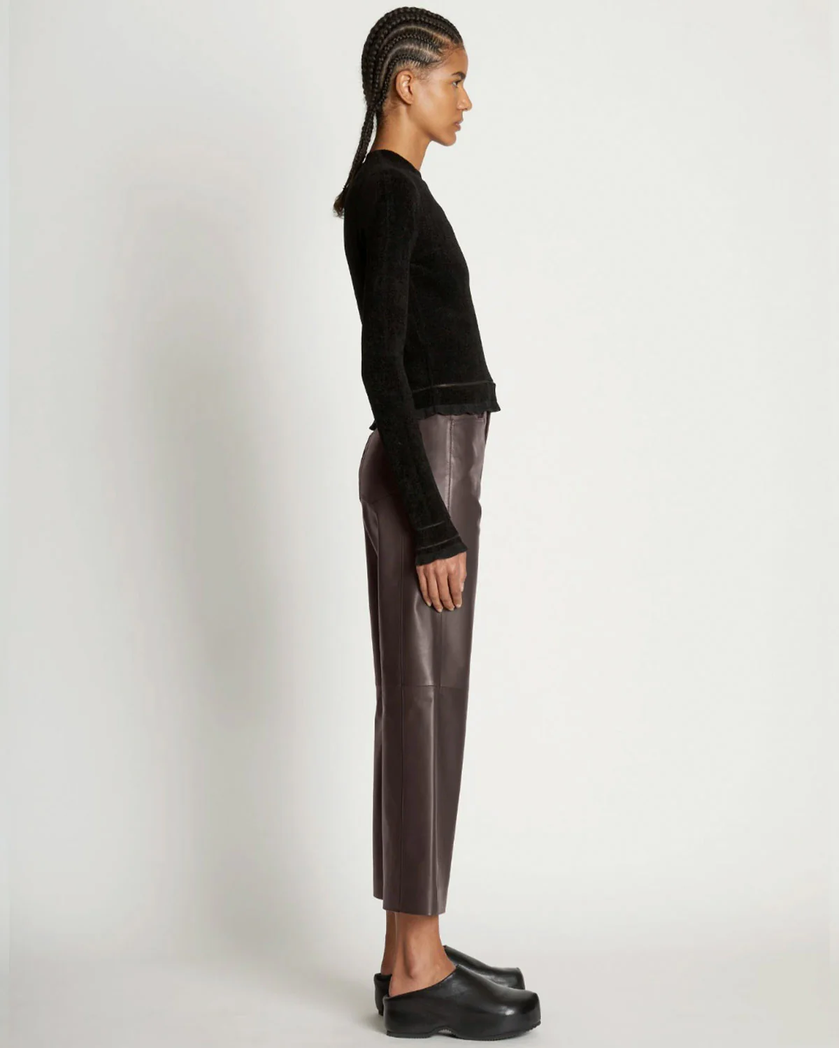 Cropped Turtleneck Chenille Sweater - Image 3