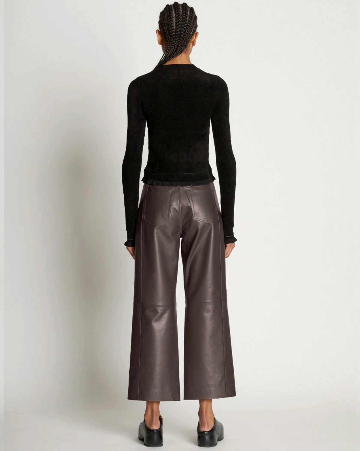 Cropped Turtleneck Chenille Sweater - Image 4