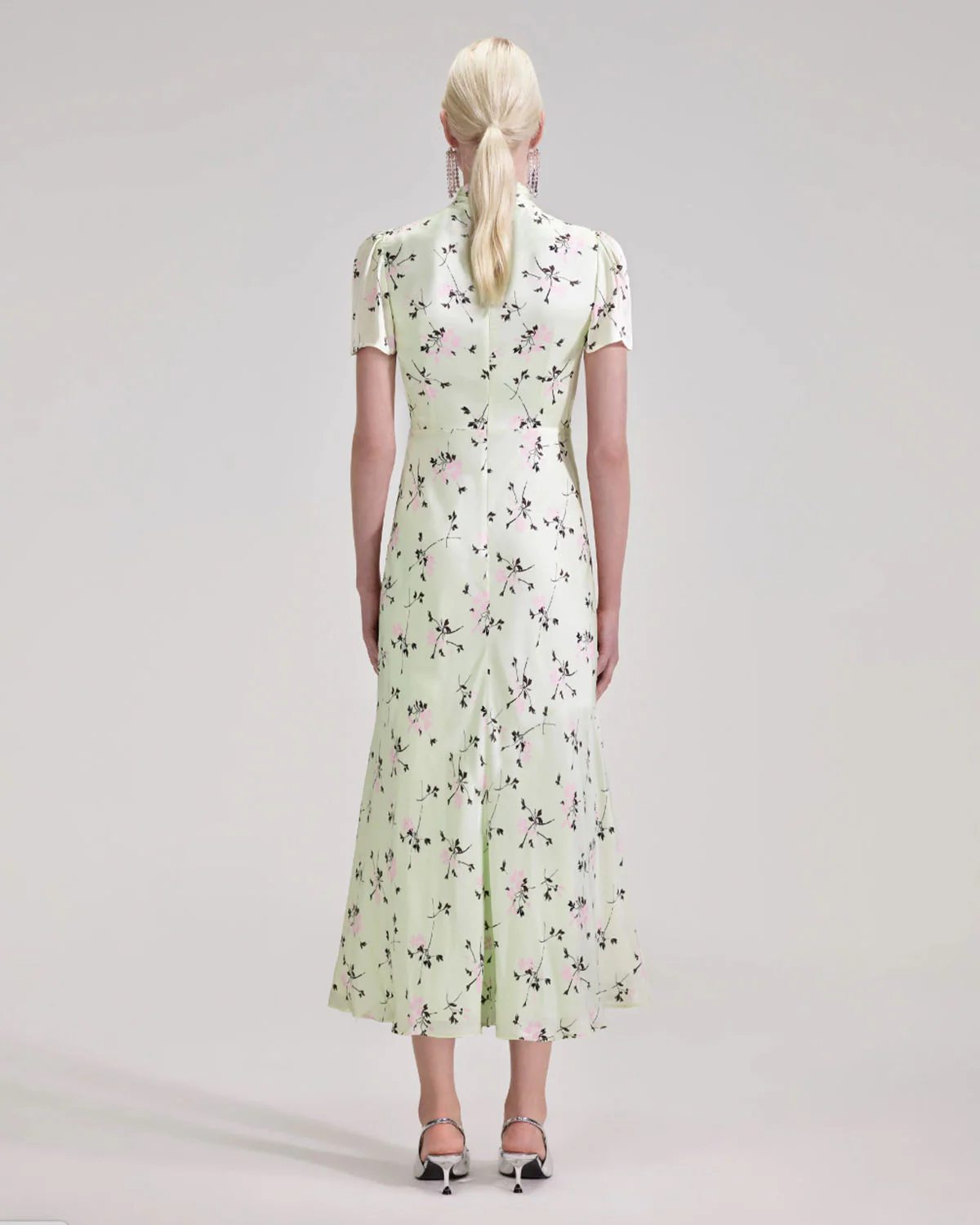 Green Floral Print Midi Dress - Image 3