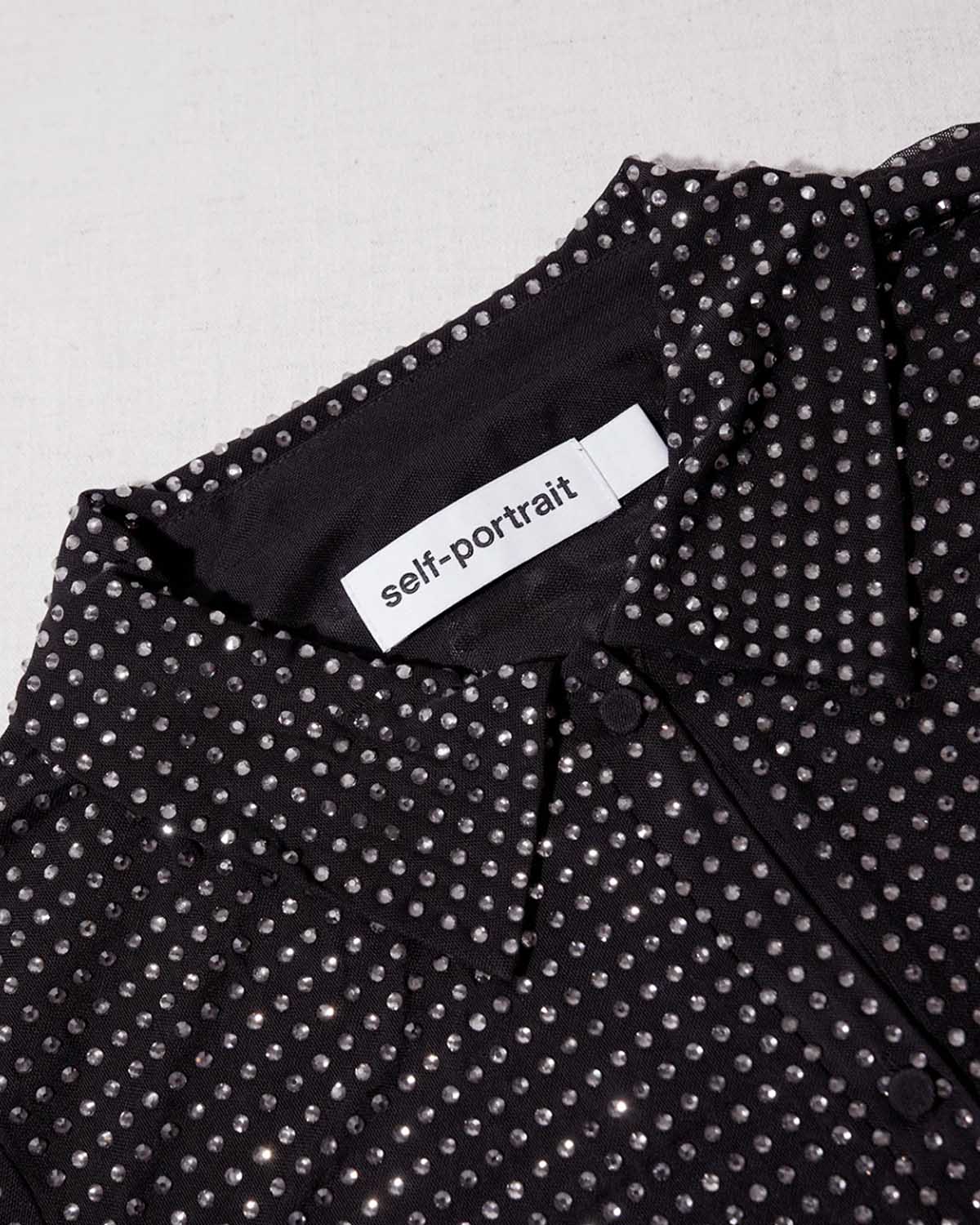 Black Rhinestone Mini Shirt Dress - Image 4
