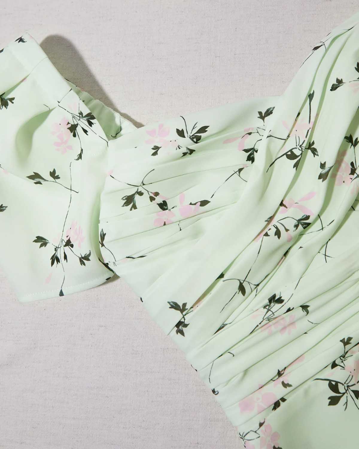 Green Floral Print Iris Midi Dress - Image 4