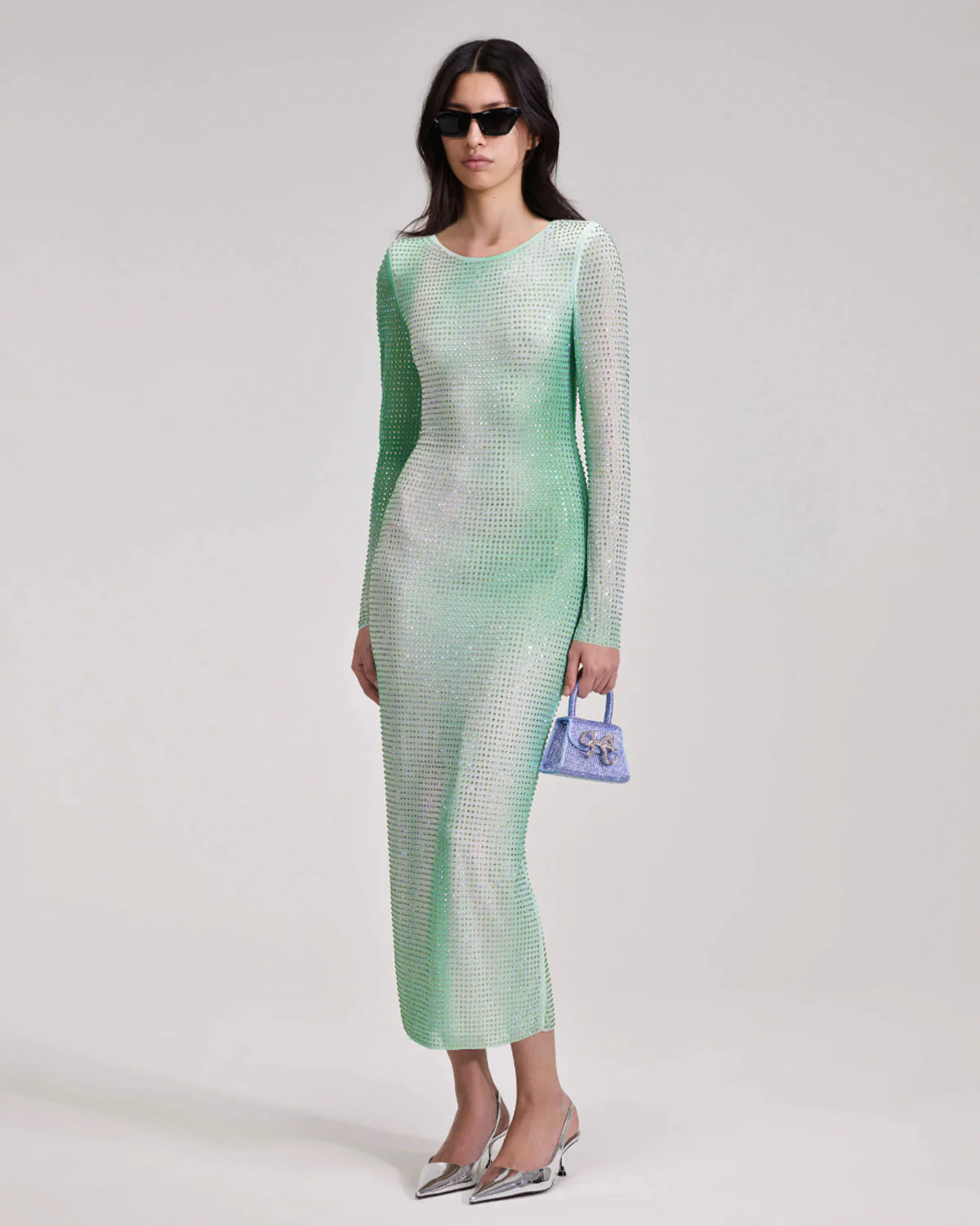 Green Contour Print Midi Dress - Image 2