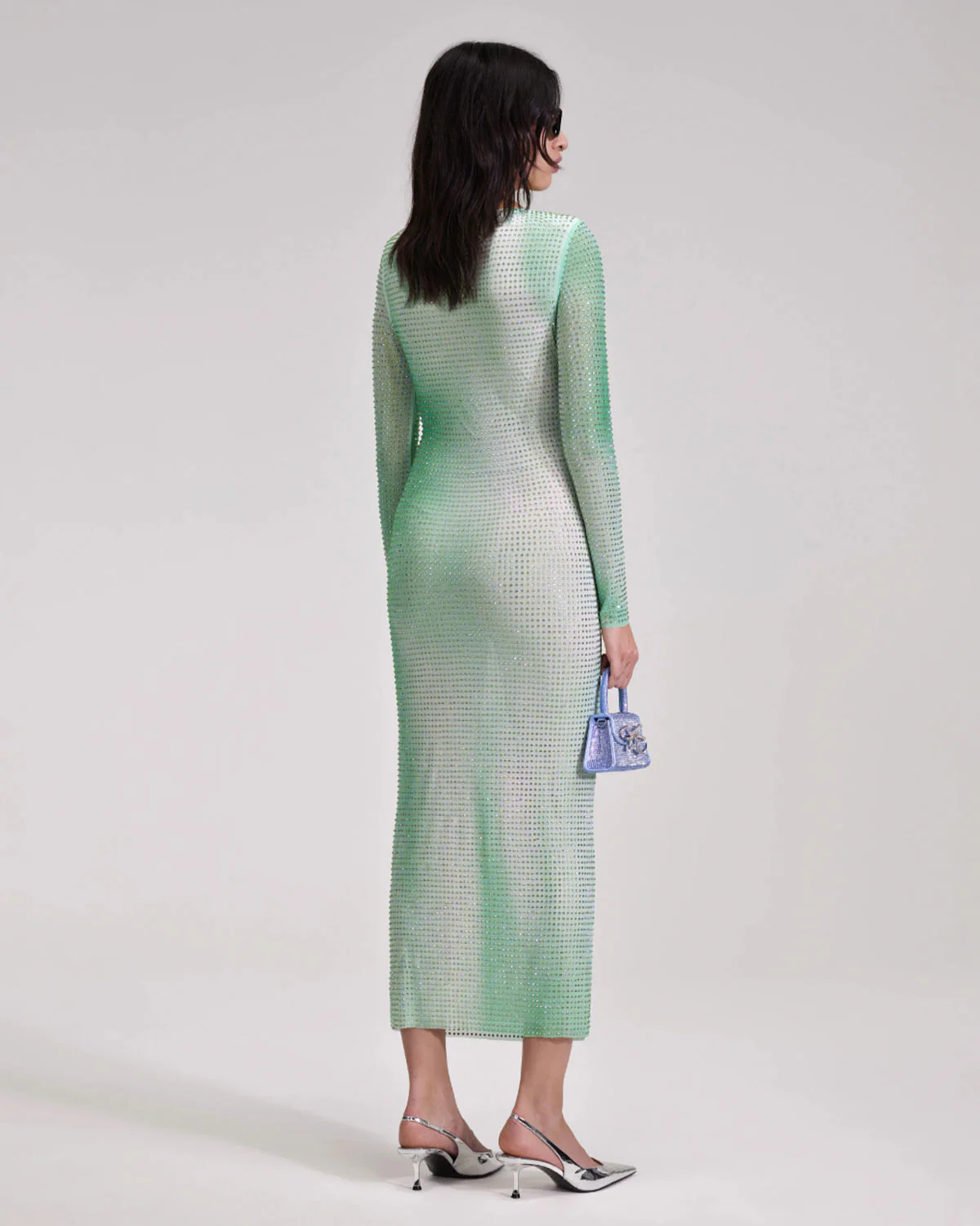 Green Contour Print Midi Dress - Image 3